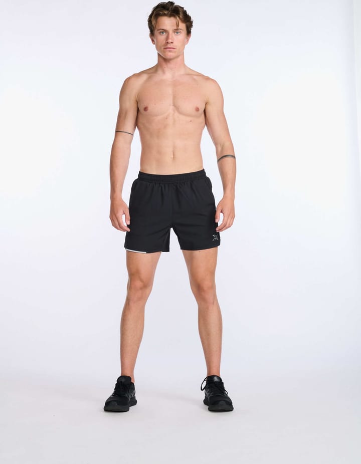 Men's Aero 5 Inch Shorts BLACK/SILVER REFLECTIVE 2XU