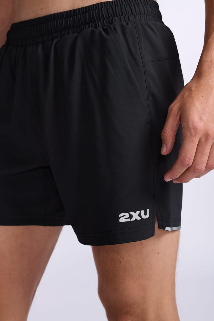 Men's Aero 5 Inch Shorts BLACK/SILVER REFLECTIVE 2XU