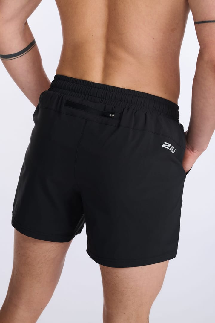 Men's Aero 5 Inch Shorts BLACK/SILVER REFLECTIVE 2XU