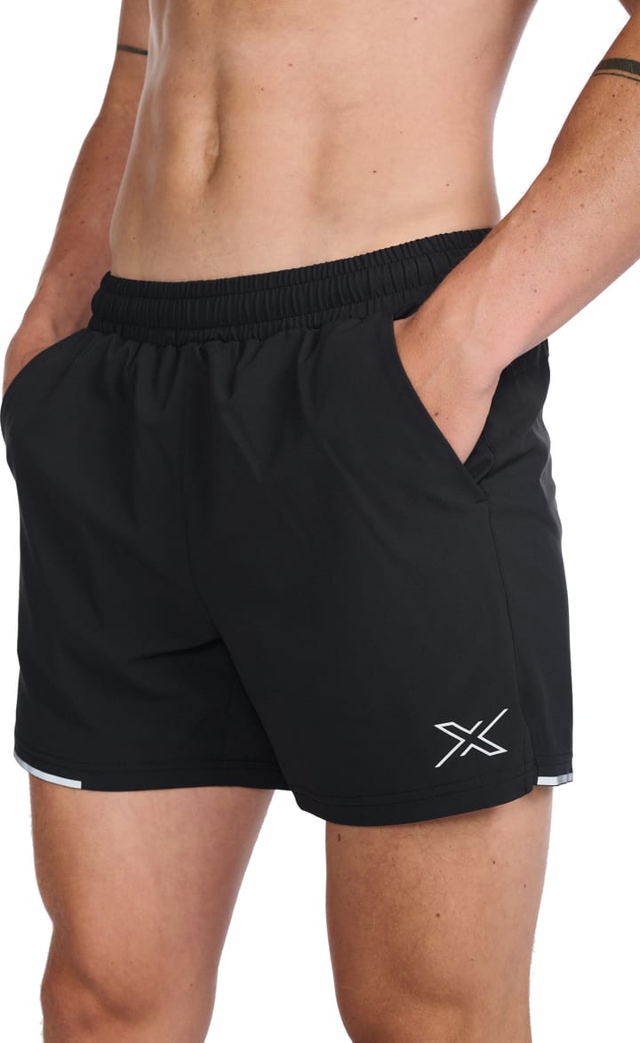 Men's Aero 5 Inch Shorts BLACK/SILVER REFLECTIVE 2XU