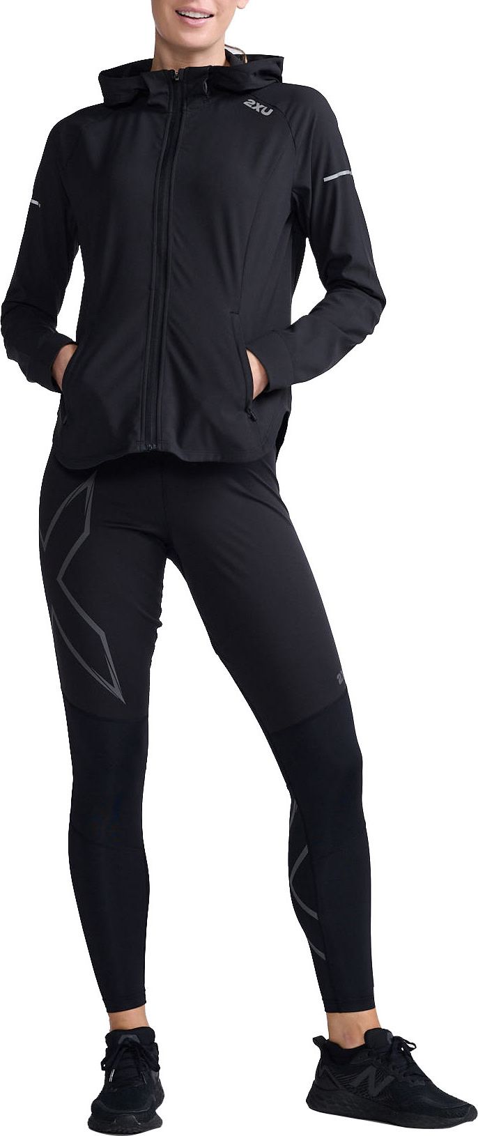 2XU Women's Aero Jacket Black/Silver Reflective 2XU