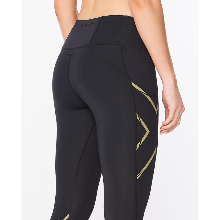 Women's Light Speed Mid-Rise Compression Tights BLACK/GOLD REFLECTIVE 2XU