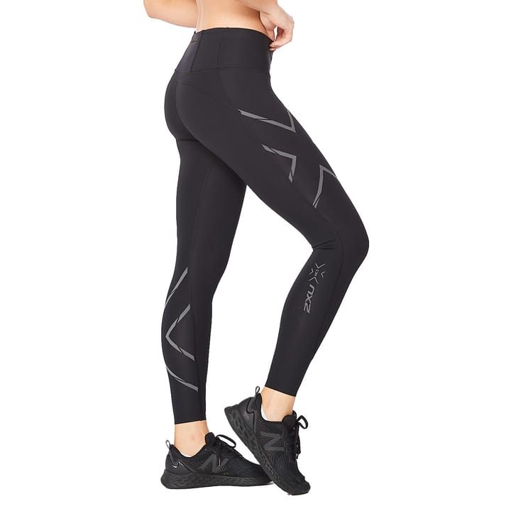 Women's Light Speed Mid-Rise Compression Tights BLACK/ BLACK REFLECTIVE 2XU