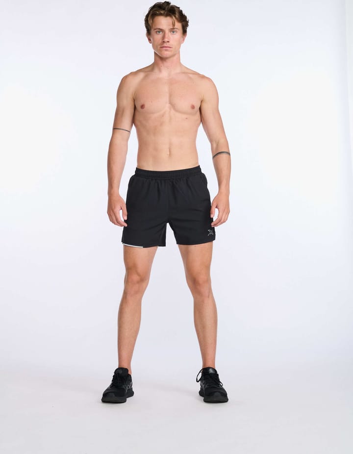 2XU Men's Aero 5 Inch Shorts Black/Silver Reflective 2XU