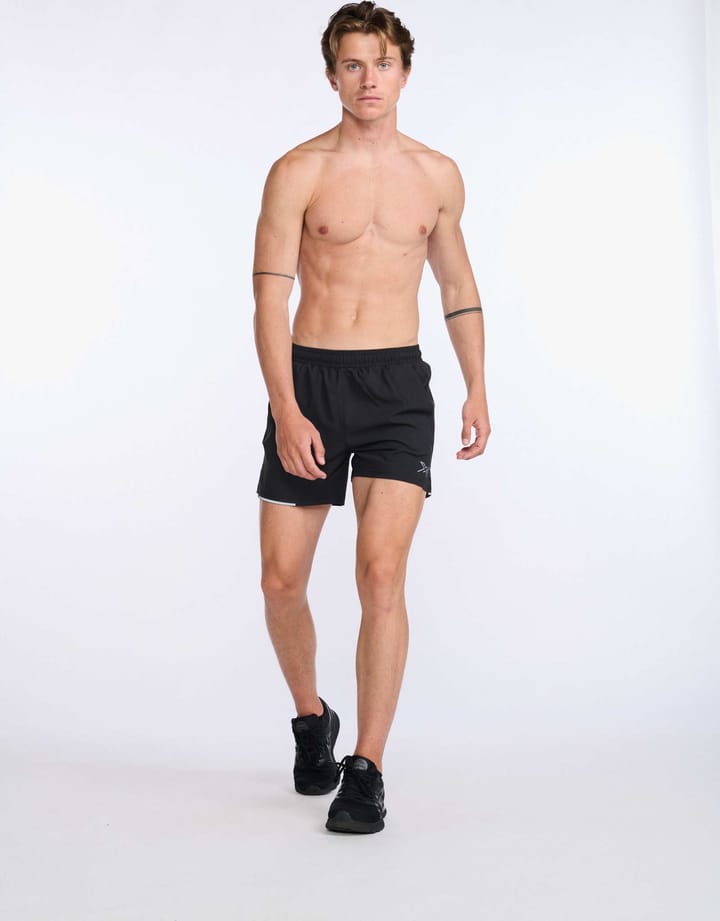 2XU Men's Aero 5 Inch Shorts Black/Silver Reflective 2XU