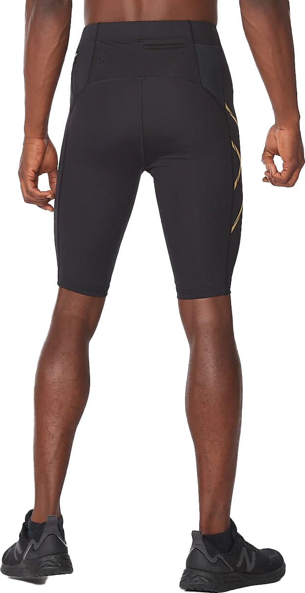 Men's MCS Run Compression Shorts Black/Gold Reflective 2XU