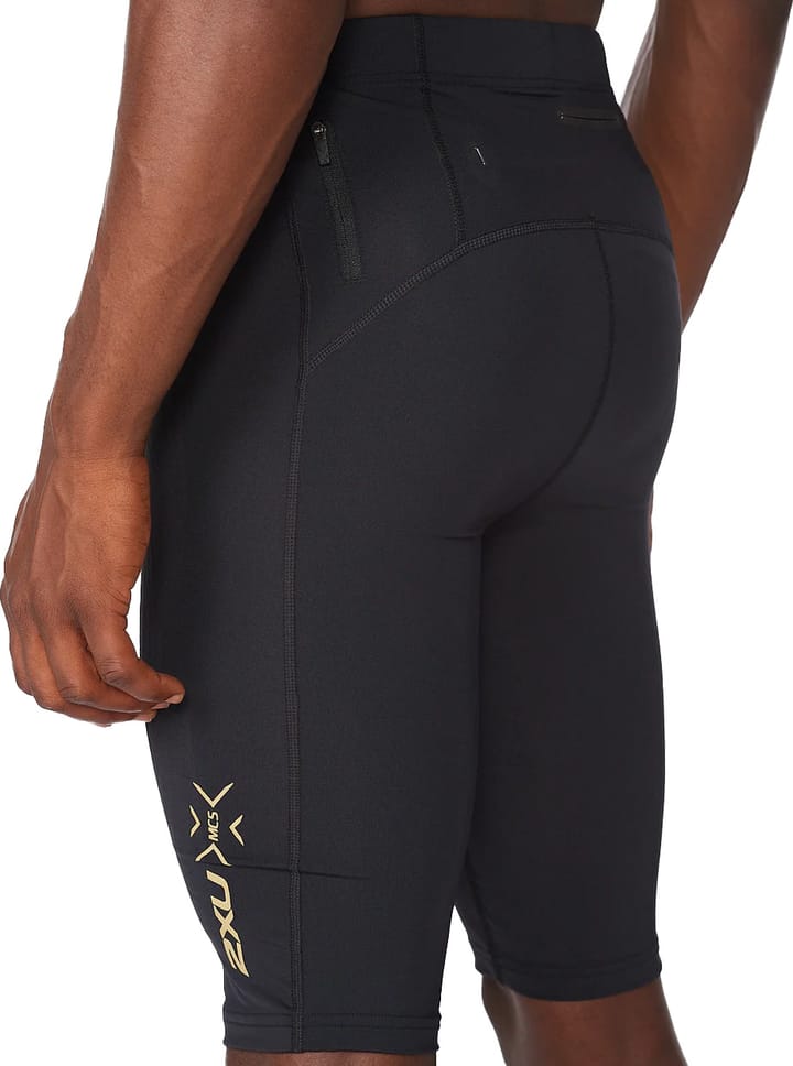 Men's MCS Run Compression Shorts Black/Gold Reflective 2XU