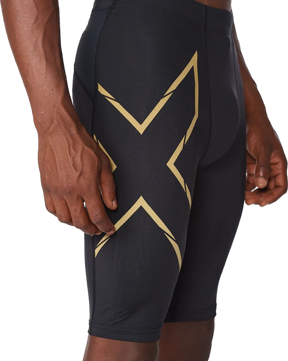 2XU Men's MCS Run Compression Shorts Black/Gold Reflective | Buy