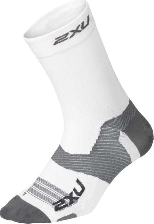 2XU Vectr Light Cushion Crew Sock White/Grey 2XU 2XU Vectr Light Cushion Crew Sock White/Grey 2XU