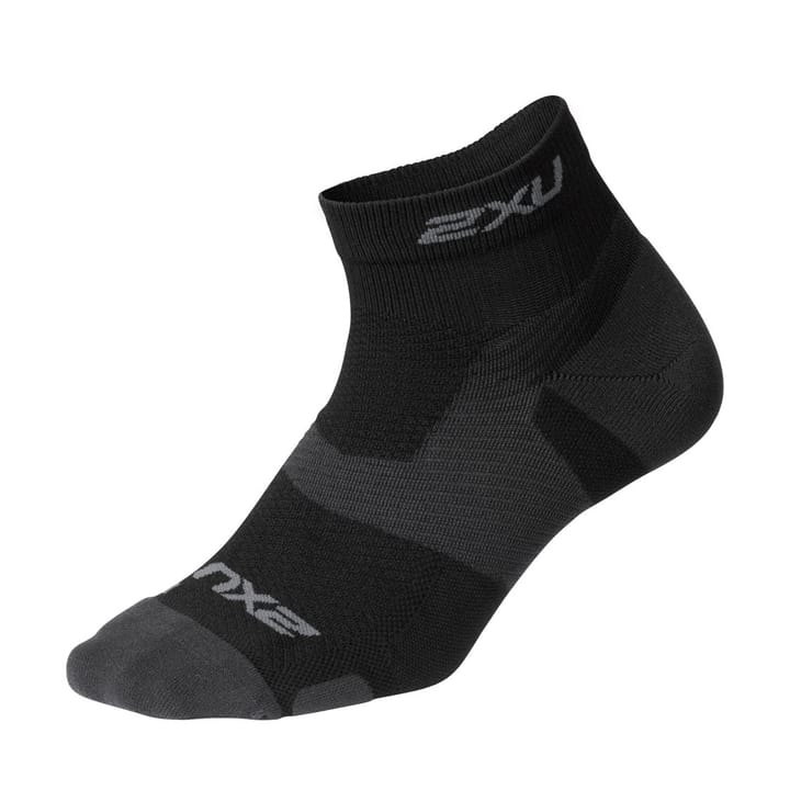 Vectr Light Cush 1/4 Crew Sock Black/Titanium 2XU