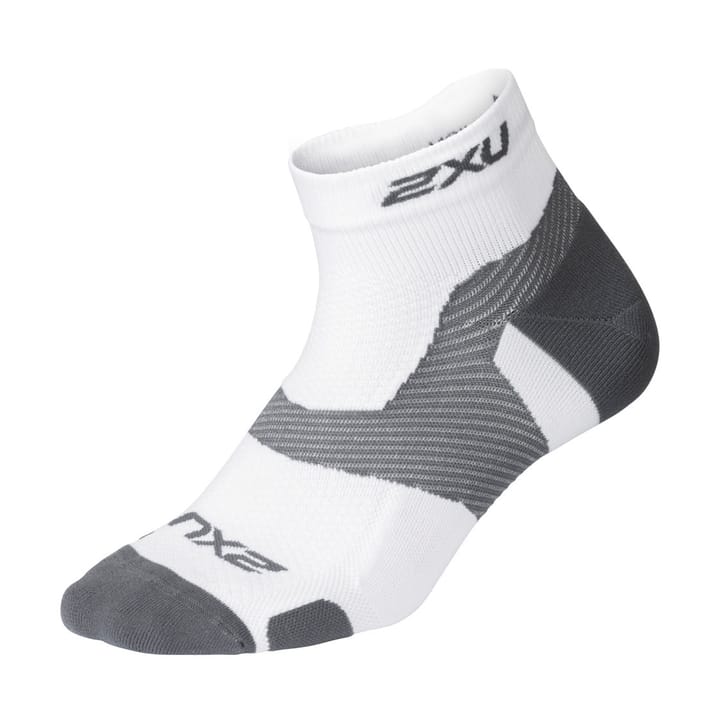 Vectr Light Cush 1/4 Crew Sock White/Grey 2XU