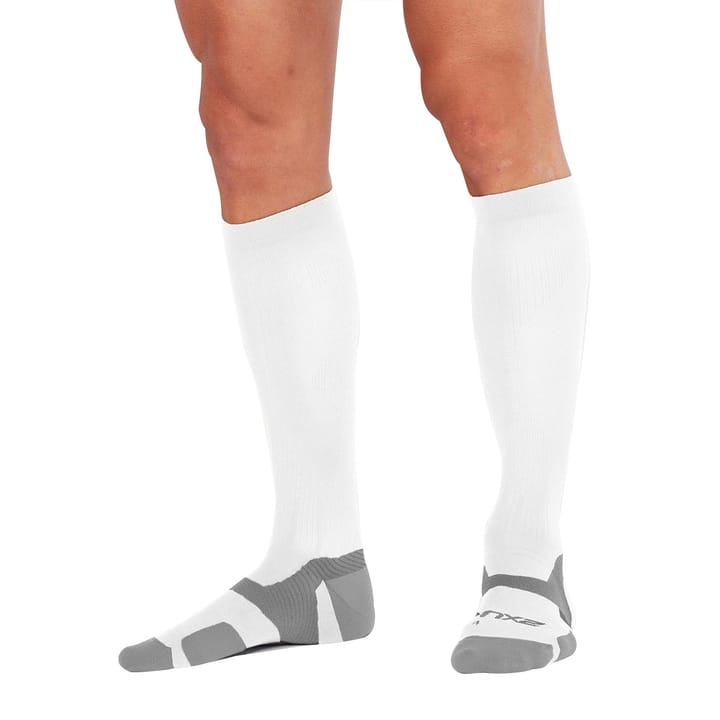 2XU VECTR Light Cushion Full Length Socks White/Grey 2XU