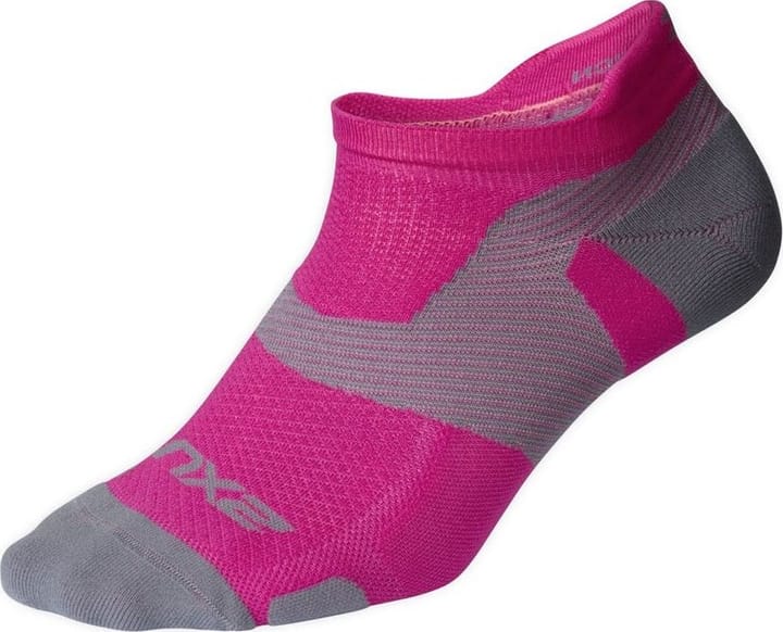 2XU Vectr Light Cushion No Show Sock Magenta/Light Grey 2XU