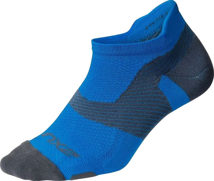 2XU Vectr Light Cushion No Show Sock Vibrant Blue/Grey 2XU