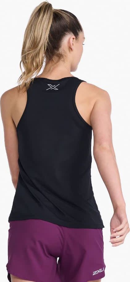 2XU Women's Aero Singlet Black/Silver Reflective 2XU