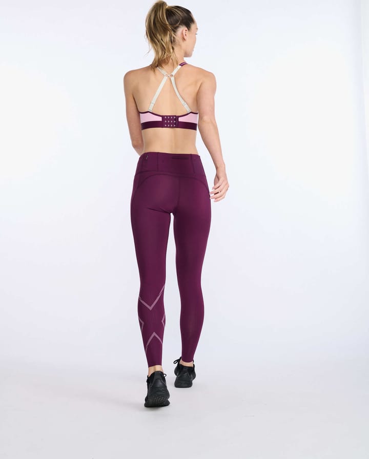 Women's Light Speed Mid-Rise Compression Tights BEET/BEET REFLECTIVE 2XU