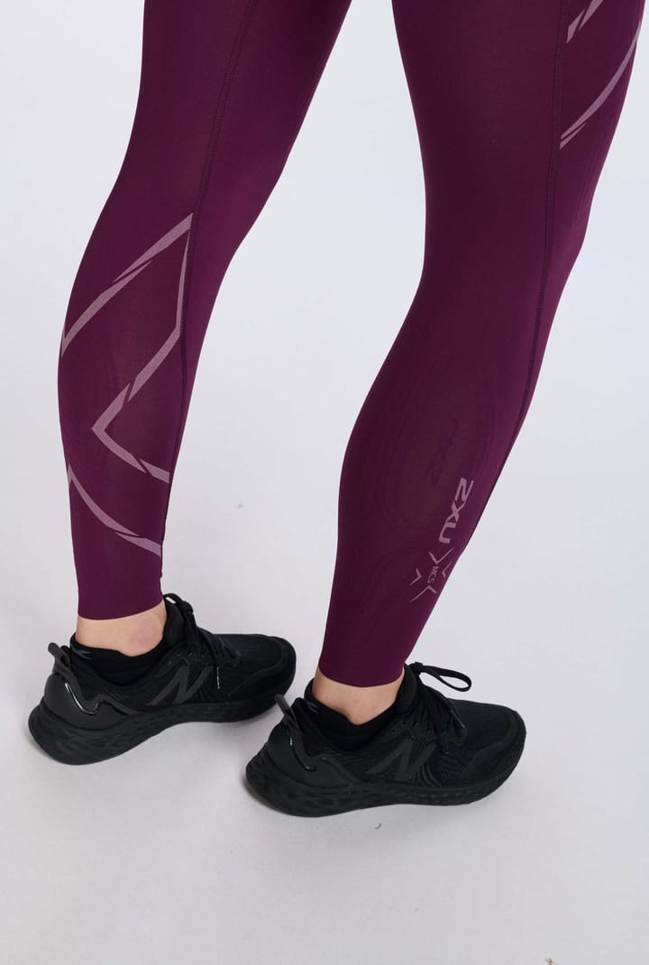 Women's Light Speed Mid-Rise Compression Tights BEET/BEET REFLECTIVE 2XU