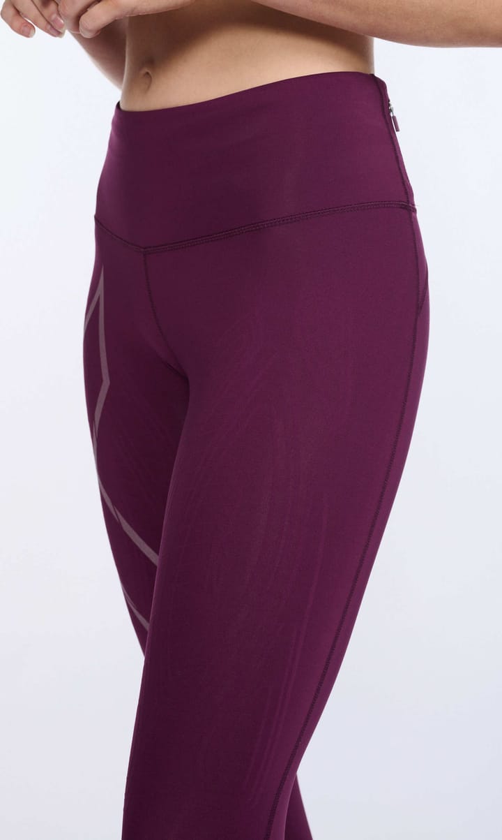 Women's Light Speed Mid-Rise Compression Tights BEET/BEET REFLECTIVE 2XU