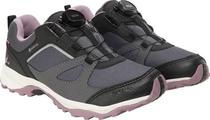 Viking Footwear Kids' Nator Low Gore-Tex Boa Charcoal/Dusty Pink Viking Footwear
