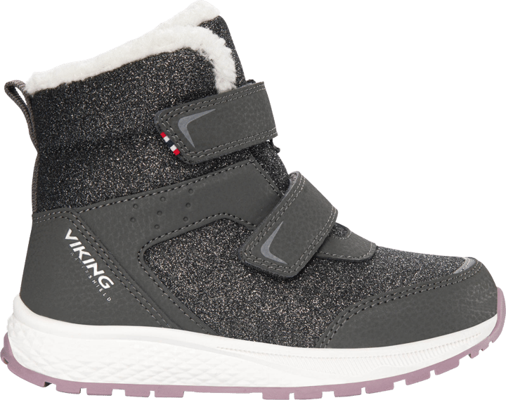 Viking Footwear Kid´s Equip Glitter Warm Waterproof 2v Charcoal/dusty Pink Viking Footwear