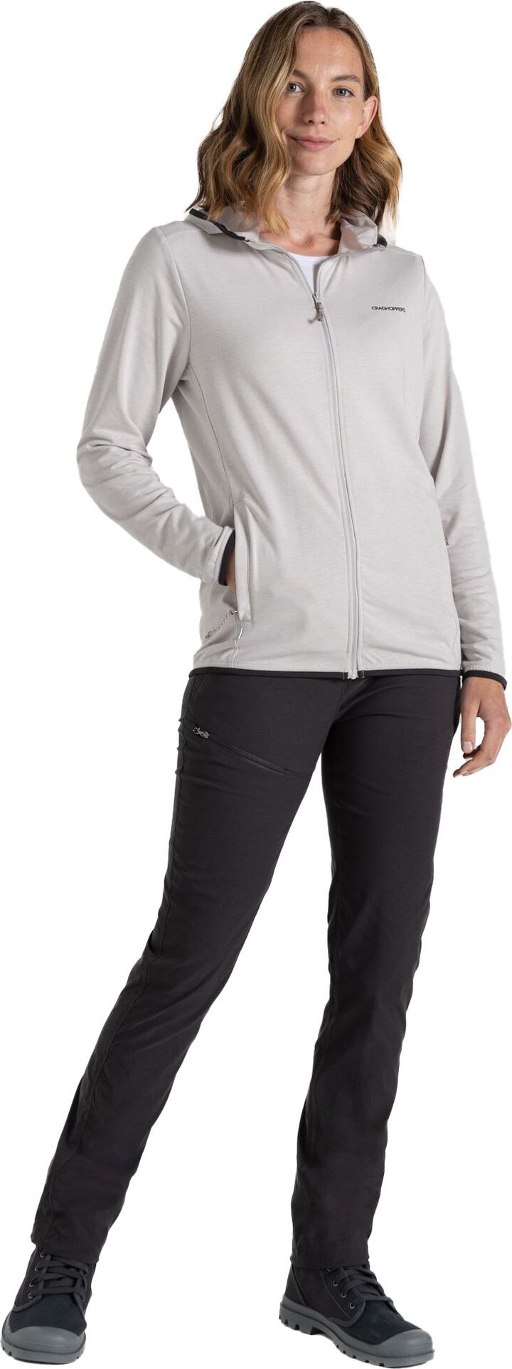 Craghoppers Women's Nosilife Afia Hooded Jacket Light Grey Marl Craghoppers