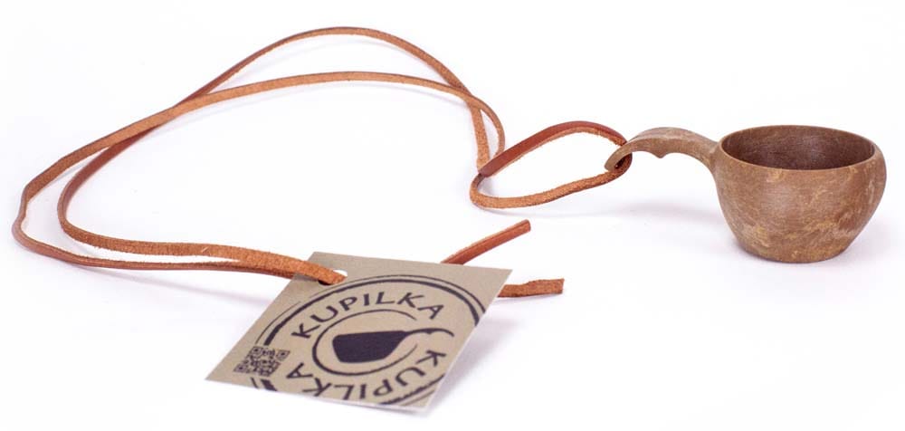 Kupilka Mini Cup With Leather Cord Brown