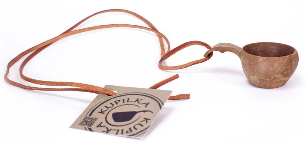 Kupilka Kupilka 1, Mini Cup With Leather Cord Brown