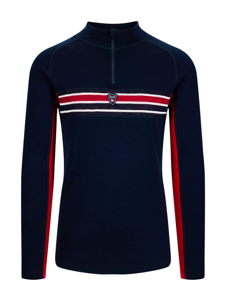 Dale of Norway Aksla Masculine Baselayer Half Zip Navy Red Offwhite Dale of Norway