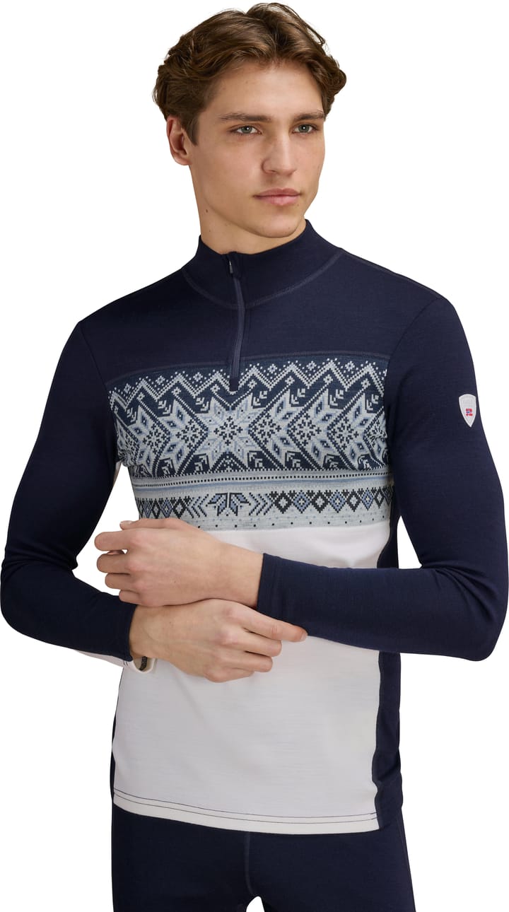 Dale of Norway Men's Vail Baselayer Half Zip Offwhite Navy Dale of Norway