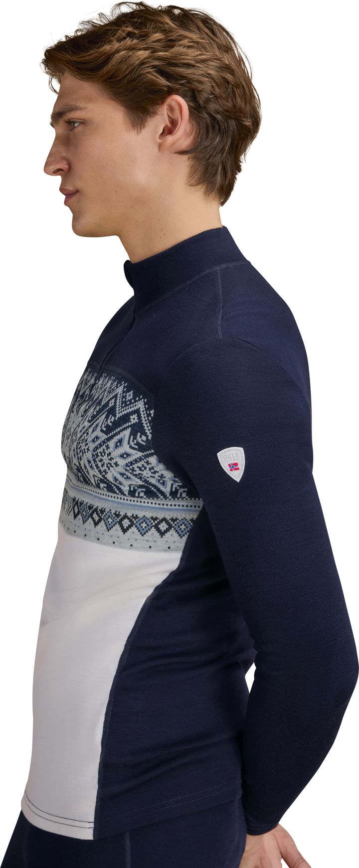 Dale of Norway Men's Vail Baselayer Half Zip Offwhite Navy Dale of Norway