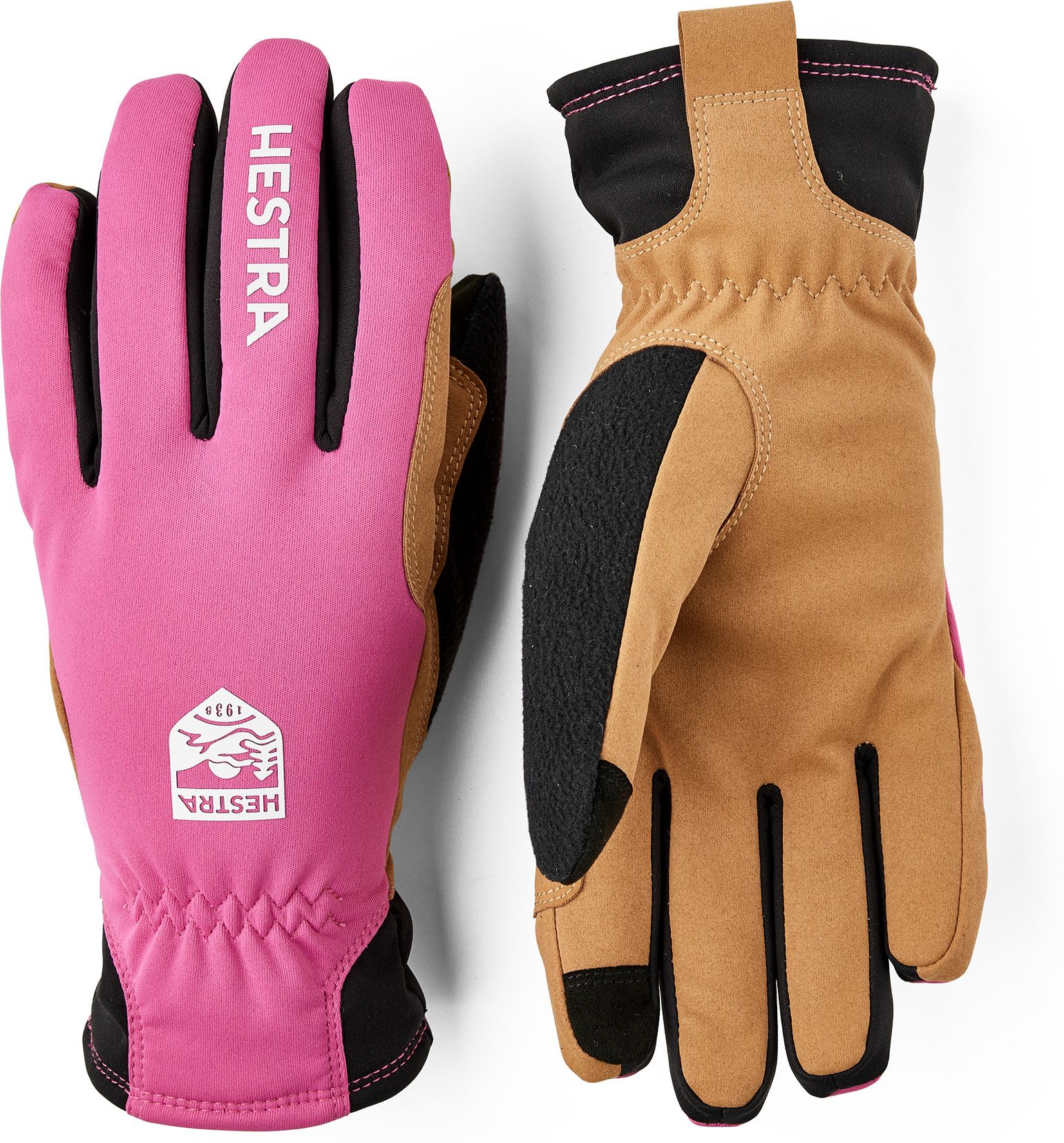 Hestra Women´S Xc Primaloft - 5 Finger Cerise/Tan