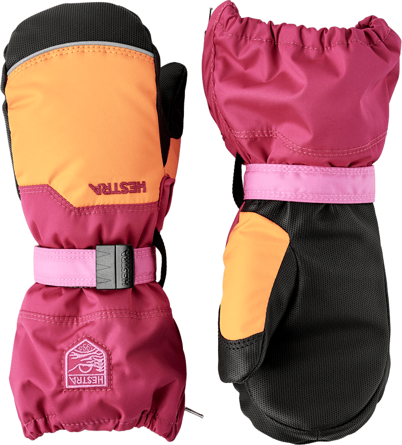 Hestra Baby´s Baby Zip - Mitt Orange/orchid