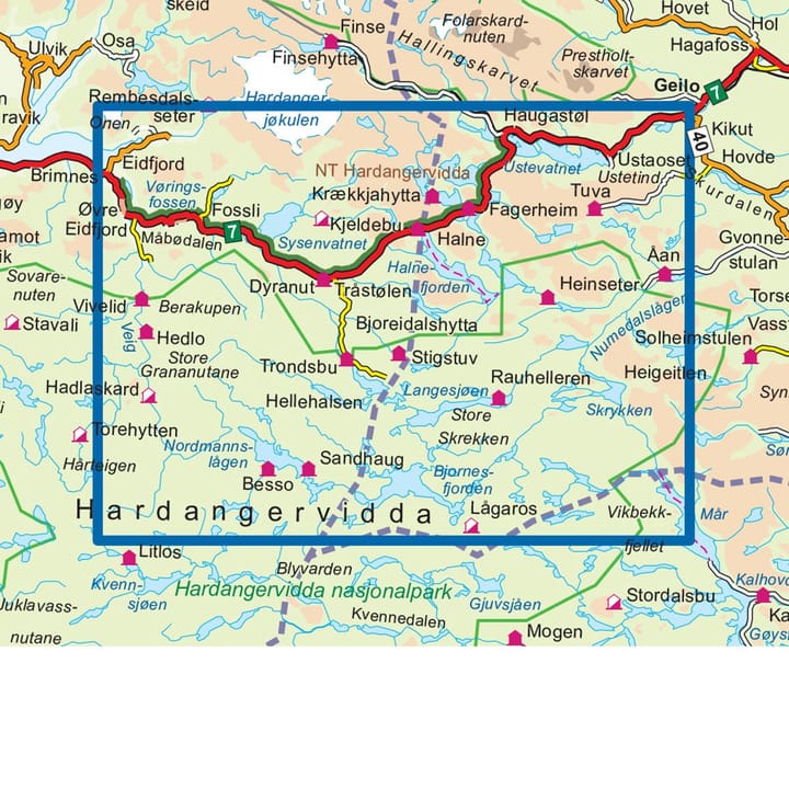 Nordeca Hardangervidda 1:50 000 Topo 3000 Ugland IT