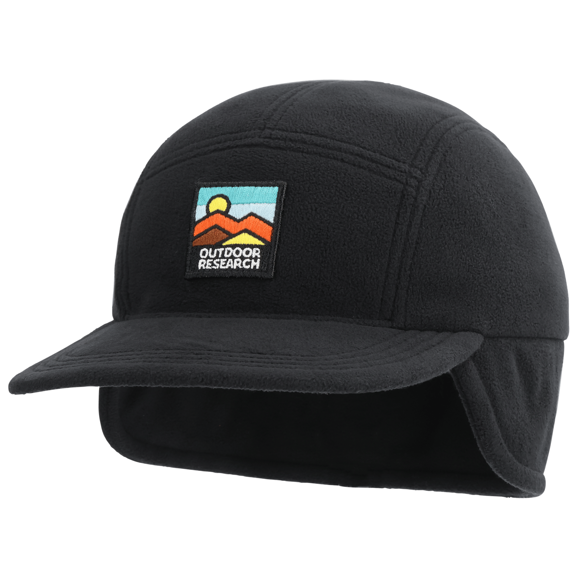 Outdoor Research flatcap Keps Howling Wind Fle Cap Black 5-Panel Earflap dam – bild 2