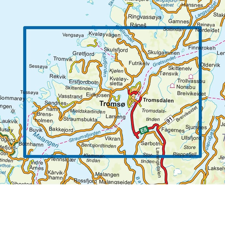 Nordeca Tromsø-Kvaløya 1:50 000 Topo 3000 1:50 000 Ugland IT