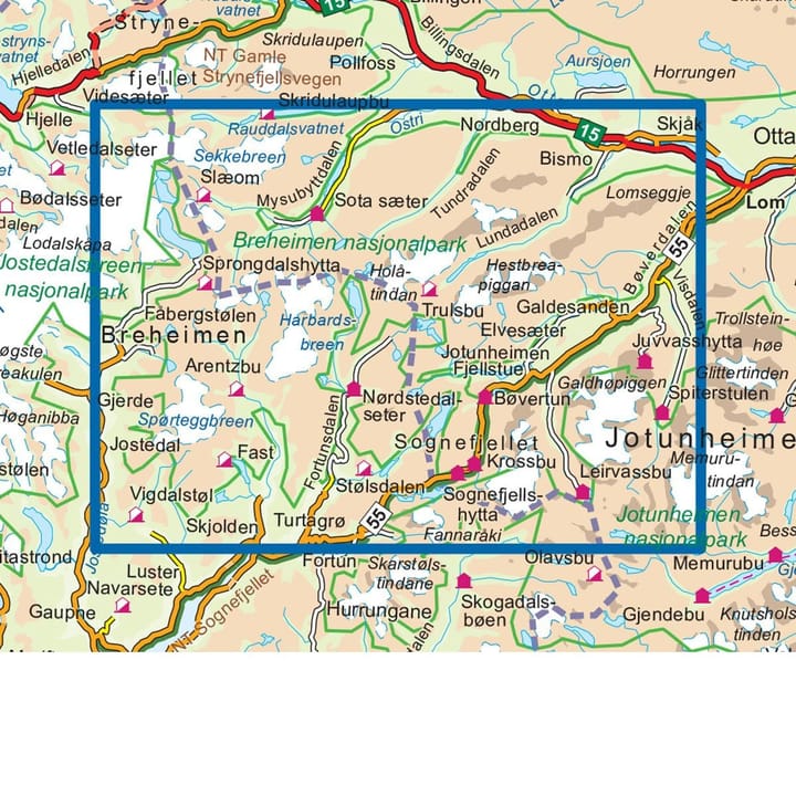 Nordeca Breheimen 1:50 000 Topo 3000 Ugland IT