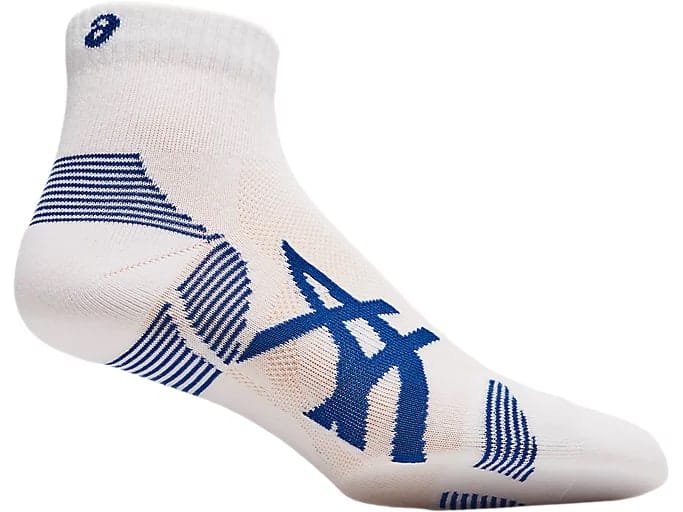 Asics 2-pack Cushion Run Quarter Sock BRILLIANT WHITE/ASICS BLUE Asics