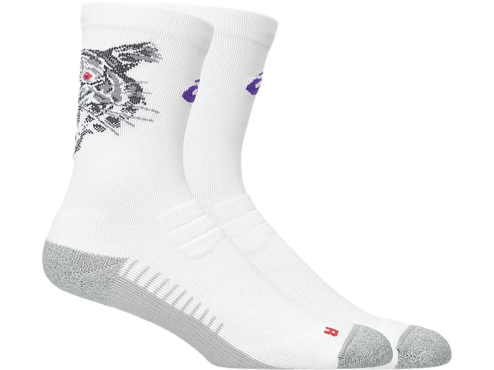 Asics Performance Run Sock Crew Brilliant White/flash Red/edo Purple Asics