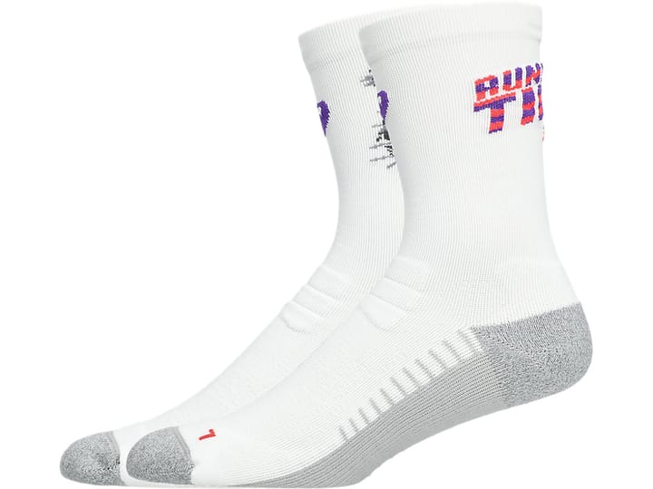 Asics Performance Run Sock Crew Brilliant White/flash Red/edo Purple Asics