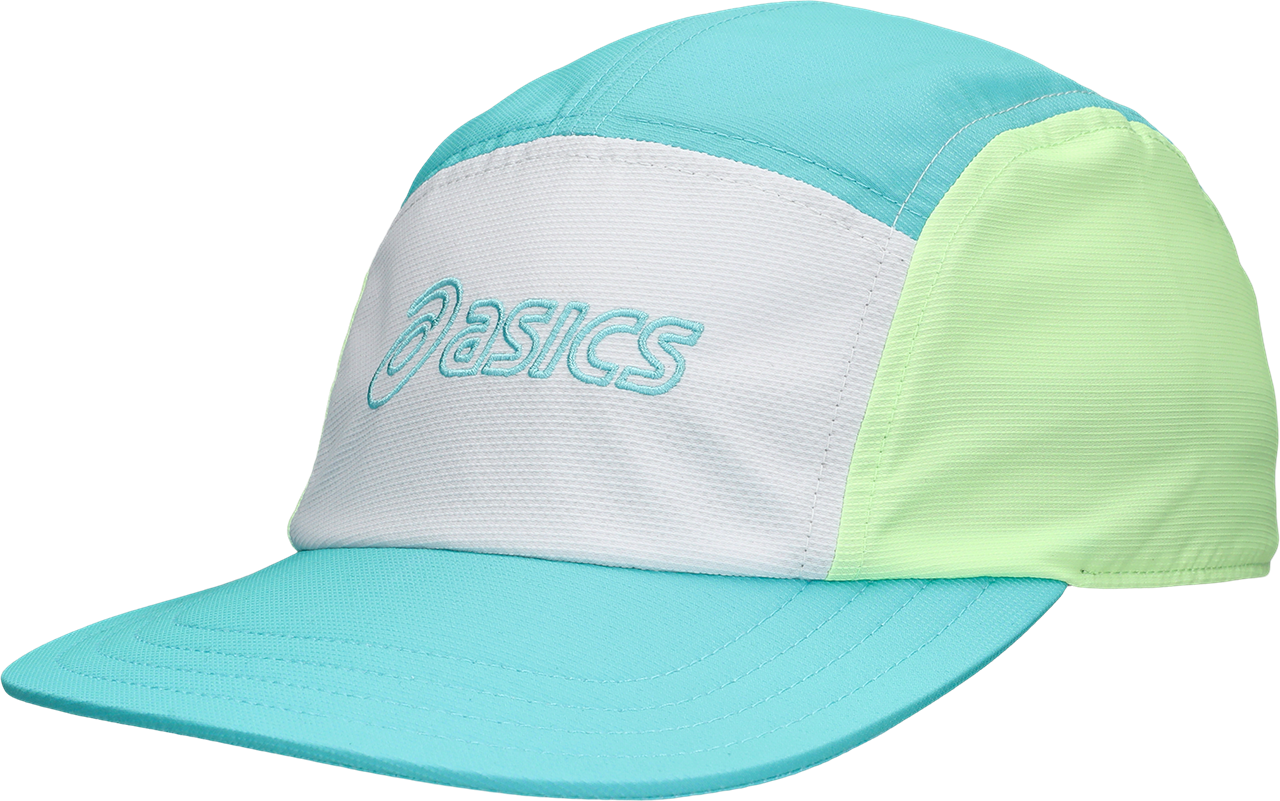 Asics Performance Running 5 Panel Cap Energy Aqua/white