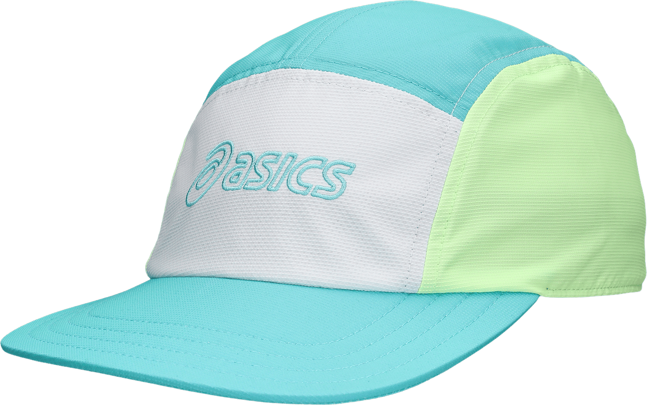 Asics Performance Running 5 Panel Cap Energy Aqua/white