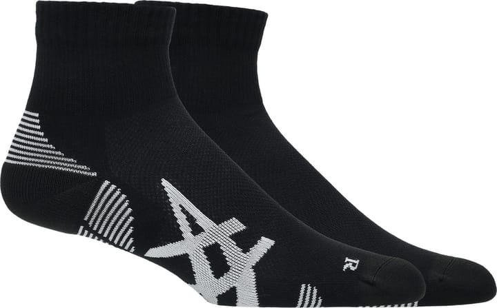 Asics 2 Pack Cushioned Run Quarter Sock Performance Black/Performance Black Asics