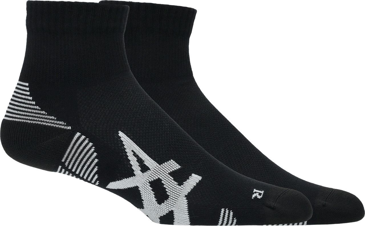 Asics 2 Pack Cushioned Run Quarter Sock Performance Black/Performance
