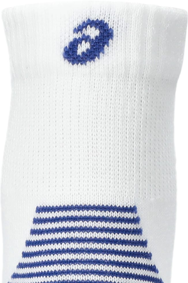 Asics 2 Pack Cushioned Run Quarter Sock Brilliant White/Asics Blue Asics
