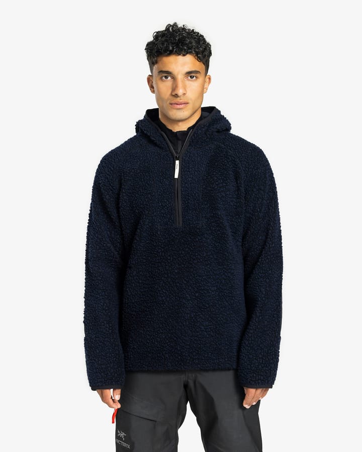 Ulvang Unisex Re Orbit Hooded Half Zip Wool Pile Navy Blue Ulvang