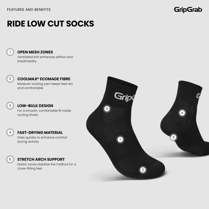 Gripgrab RIDE Low Cut Socks Black Gripgrab