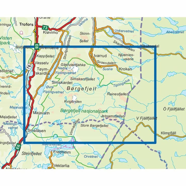 Nordeca Topo 3000 1:50 000 Børgefjell Turkart Ugland IT