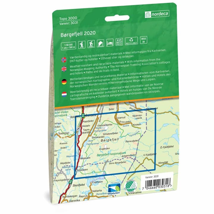 Nordeca Topo 3000 1:50 000 Børgefjell Ugland IT