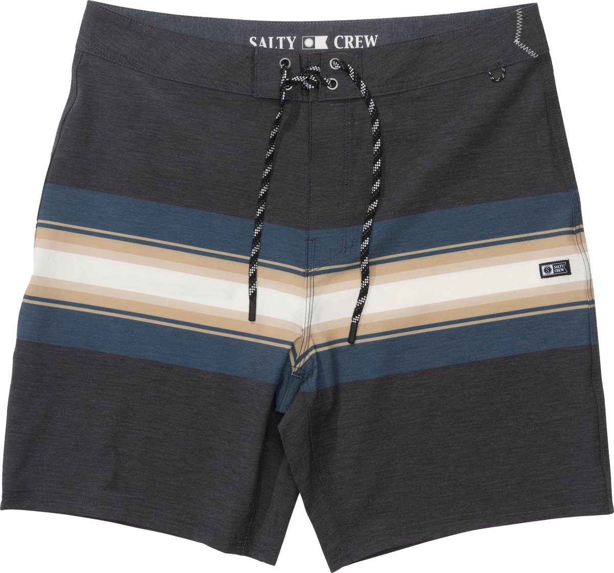 Salty Crew Men's Crew Stripe Boardshort Pirate Black