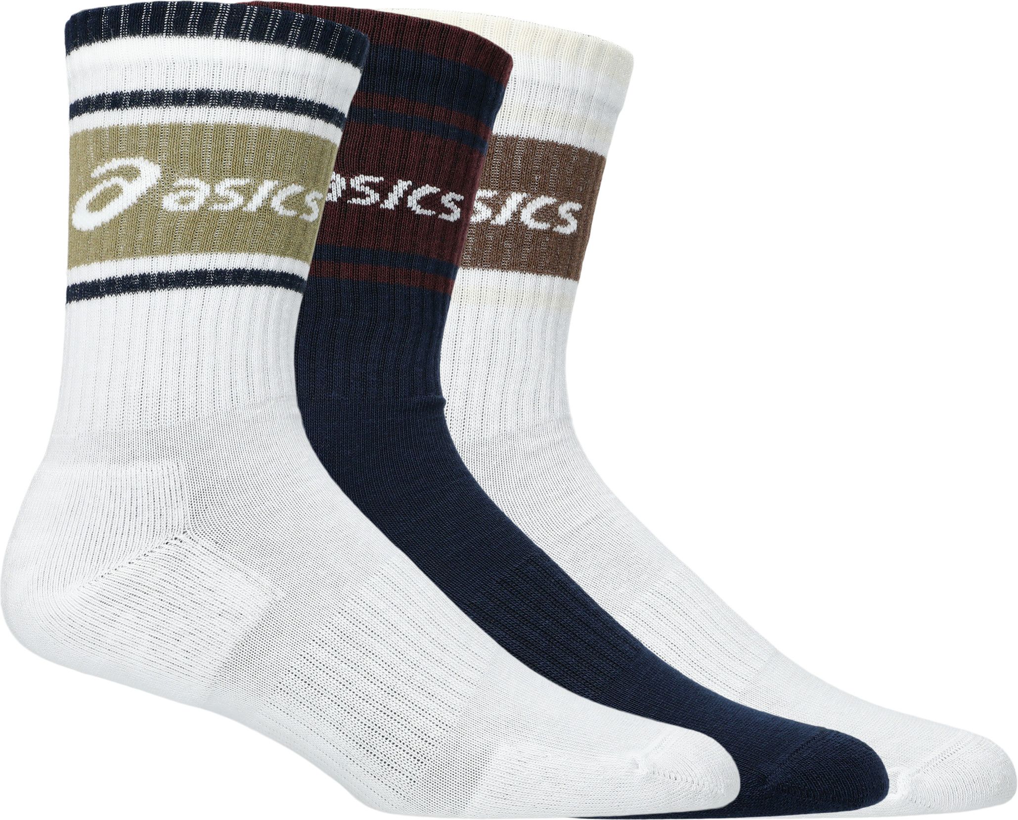 Asics 3 Pack Asics Logo Crew Sock Midnight/dark Red Planet